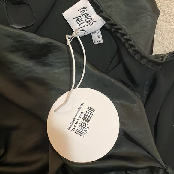 Princess Polly Recycled Polyester Star Power Black Mini Dress Size 4 NWT - Picture 5 of 5